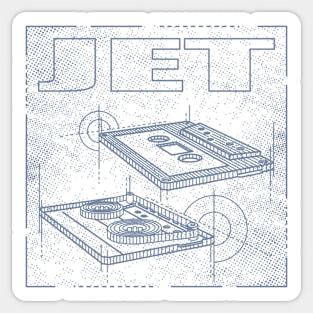 Jet Technical Drawing Sticker